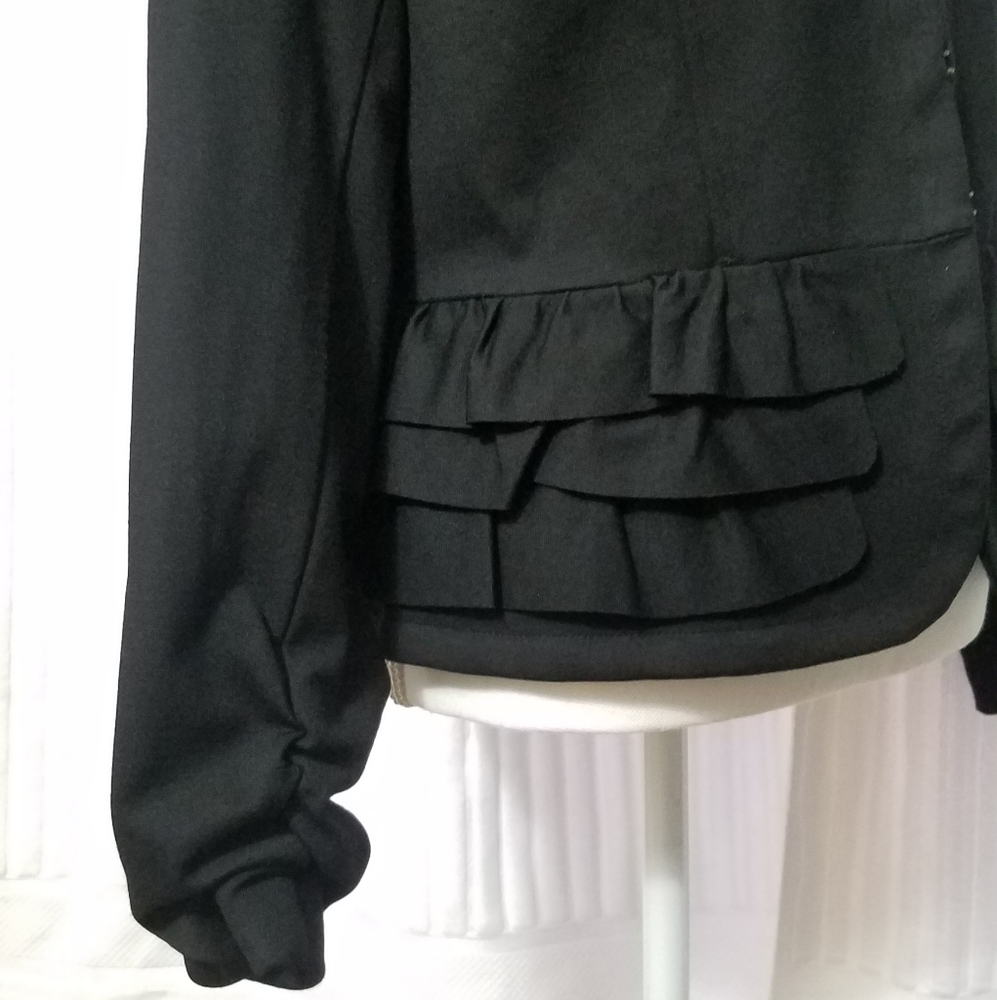 🎋I.N.C. Ruffled Hemline Ruched Sleeve Blazer - Picture 3 of 7